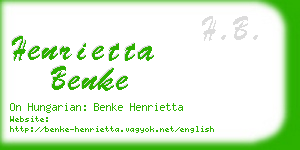 henrietta benke business card